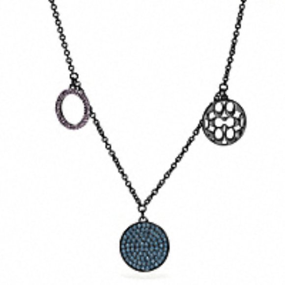 Coach Multi Pave Disc Station Necklace - Picture 2 of 12